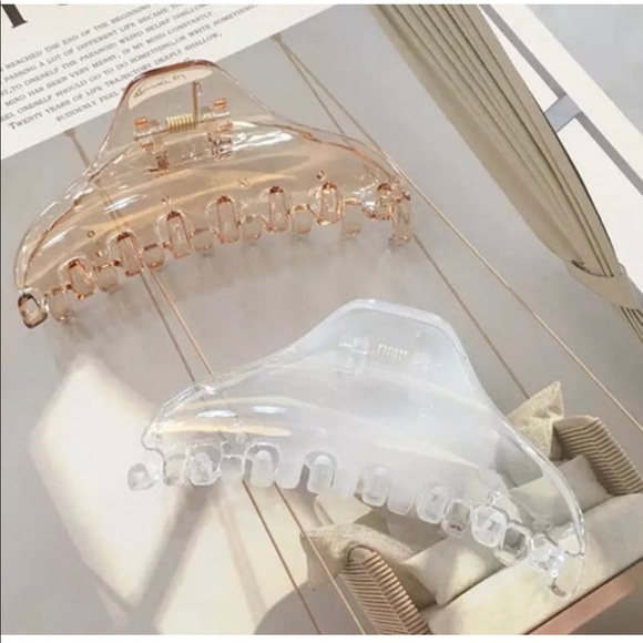 Hair Claw Clip Set of 4 | Minimal Nude Brown Clear - Picture 3 of 4